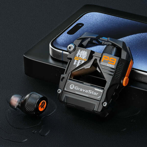 GravaStar Sirius Plus Black ANC Bluetooth Earbuds - BT 5.3, RGB, ENC Noise Reduction, 28h 19 Anc earbuds noise cancelling headphones gravastar sirius plus black 23