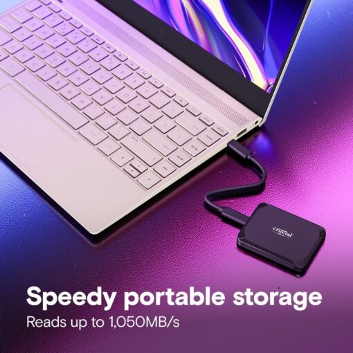 Crucial X9 4TB Portable SSD (CT4000X9SSD9) - Up to 1050MB/s Read, Lightweight and small, USB 3.2