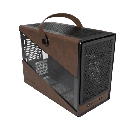 Montech HS Heritage Black Gaming Case - iTX, Steel, Leather