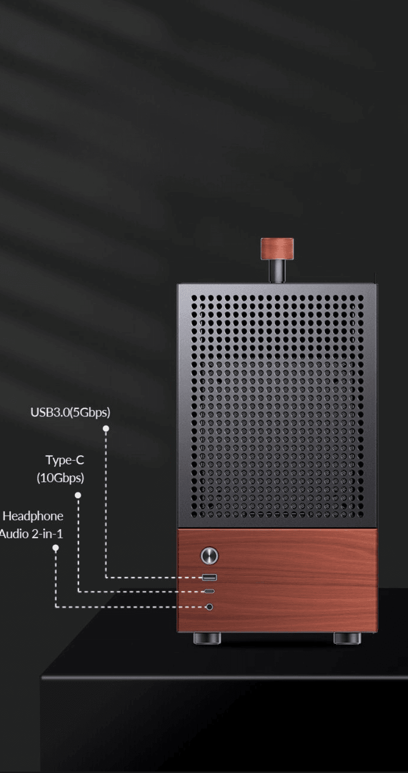 Jonsbo T6 Black iTX Case - Aluminum, Multifunctional Handle, Walnut Panel 46 Jonsbo T6 page mb 8