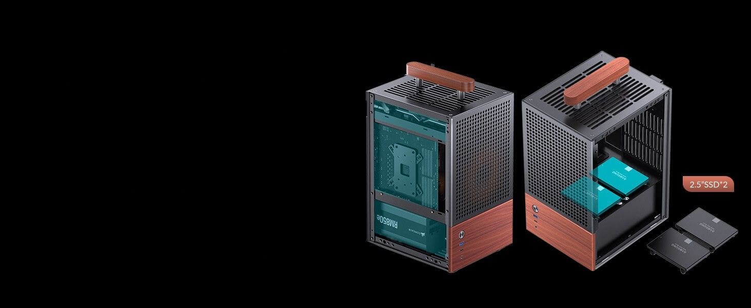 Jonsbo T6 Black iTX Case - Aluminum, Multifunctional Handle, Walnut Panel 31 Jonsbo T6 page pc 7