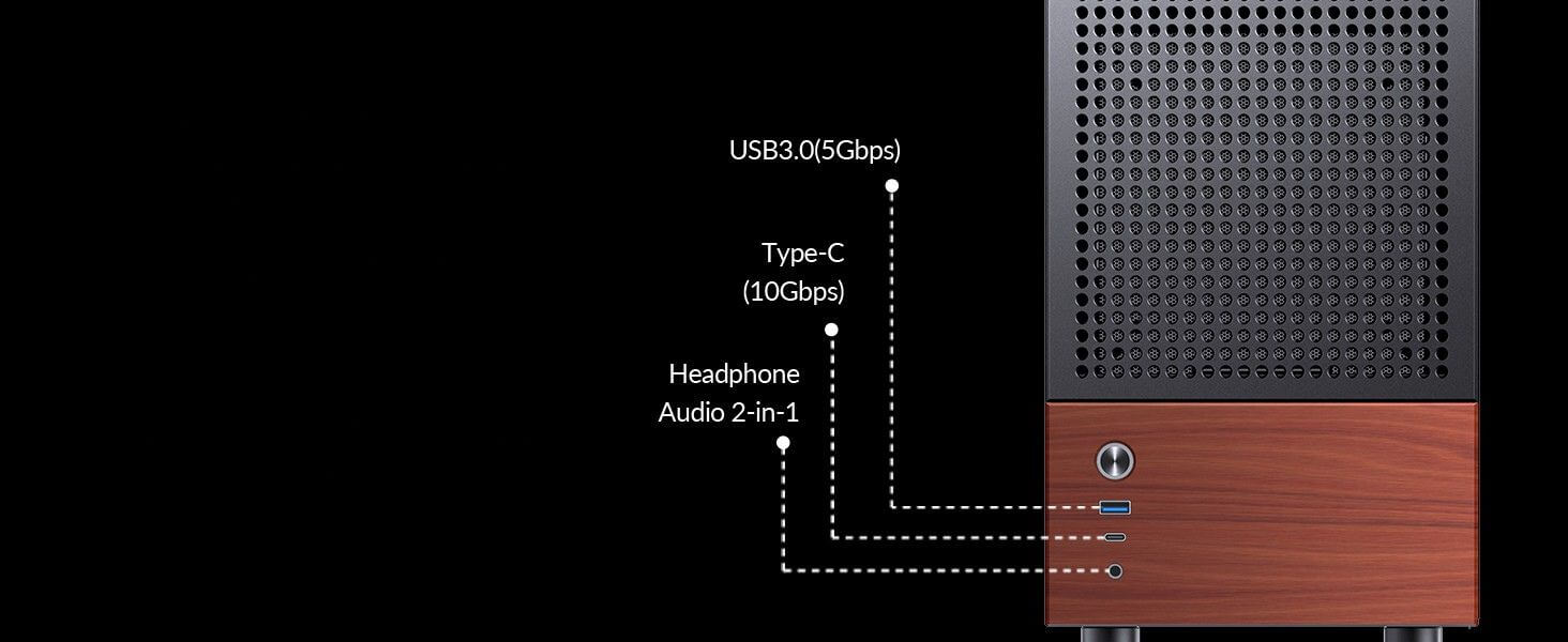 Jonsbo T6 Black iTX Case - Aluminum, Multifunctional Handle, Walnut Panel 32 Jonsbo T6 page pc 8