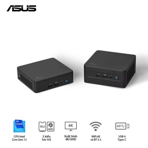 ASUS NUC 13 PRO Tall Mini PC (RNUC13ANHI700000I) - Intel Core i7-1360P, 2xDDR4-3200, 3xNVMe, SATA, 2x HDMI 2.1, 2x Thunderbolt, VESA MOUNT