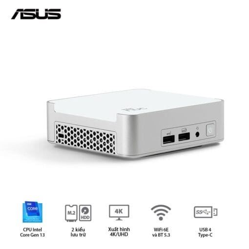 ASUS NUC 13 Prodesk Mini PC (RNUC13VYKI50006) - Intel Core i5-1340P, 2xDDR4-3200, 2xNVMe, 1x SATA 2.5, 2x HDMI 2.1, 2x Thunderbolt, VESA MOUNT