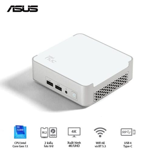 ASUS NUC 13 Prodesk Mini PC (RNUC13VYKI50006) - Intel Core i5-1340P, 2xDDR4-3200, 2xNVMe, 1x SATA 2.5, 2x HDMI 2.1, 2x Thunderbolt, VESA MOUNT