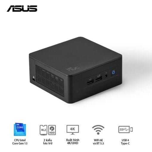 ASUS NUC 13 PRO Tall Mini PC (RNUC13ANHI700000I) - Intel Core i7-1360P, 2xDDR4-3200, 3xNVMe, SATA, 2x HDMI 2.1, 2x Thunderbolt, VESA MOUNT