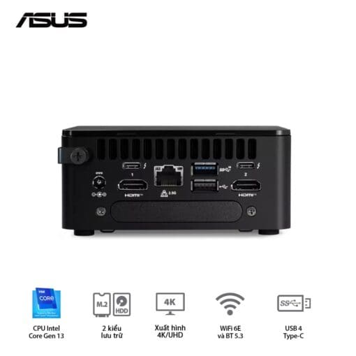 ASUS NUC 13 PRO Tall Mini PC (RNUC13ANHI700000I) - Intel Core i7-1360P, 2xDDR4-3200, 3xNVMe, SATA, 2x HDMI 2.1, 2x Thunderbolt, VESA MOUNT