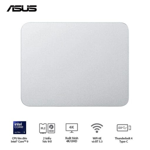 ASUS NUC 14 Pro+ Full System Mini PC (RNUC14RVSU700001I) - Intel Core Ultra 7-155H, 2x NVMe, 2x HDMI 2.1, 2x Thunderbolt, VESA MOUNT, White