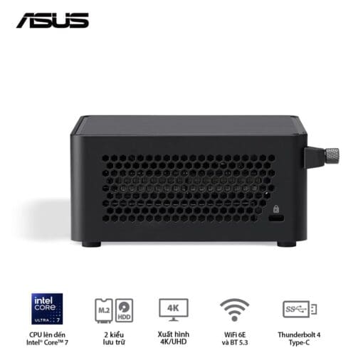 ASUS NUC 14 PRO Tall Full System Mini PC (RNUC14RVHU700000I) - Intel Core Ultra 7-155H, 2x NVMe, 2xNVMe, SATA, 2x HDMI 2.1, 2x Thunderbolt, VESA MOUNT