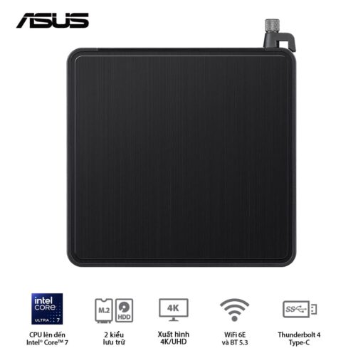 ASUS NUC 14 PRO Tall Full System Mini PC (RNUC14RVHU700000I) - Intel Core Ultra 7-155H, 2x NVMe, 2xNVMe, SATA, 2x HDMI 2.1, 2x Thunderbolt, VESA MOUNT