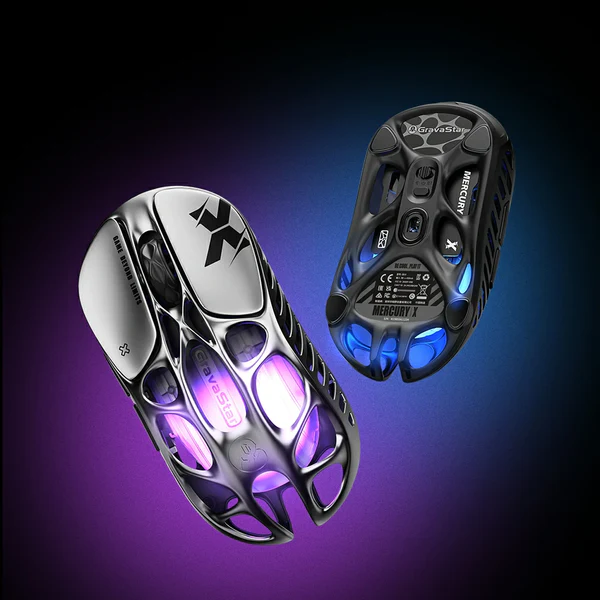 gravastar Mercury X Black gaming mouse precision mouse customizable RGB lightweight design