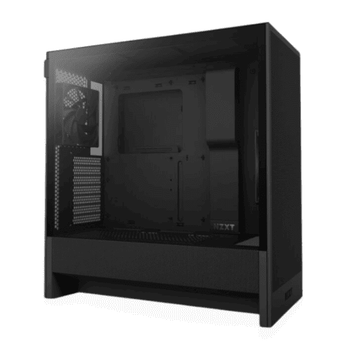 NZXT H5 Flow Matte Black (2024) Compact Mid-Tower ATX Airflow Case - All Black, 2x F120Q Fan