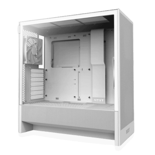 NZXT H5 Flow Matte White (2024) Compact Mid-Tower ATX Airflow Case - All White, 2x F120Q Fan