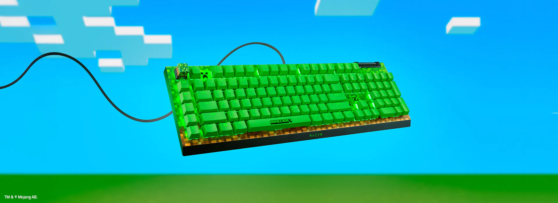 Razer Gigantus V2 M Minecraft Edition Gaming Mouse Pad - Medium (360 x 275 x 3mm), Cloth 12 razer minecraft blackwidow v4 x desktop