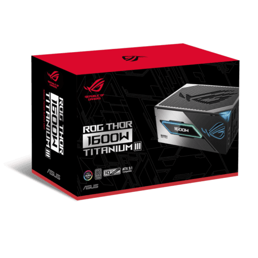 ASUS ROG Thor 1600W Platinum III Gaming PSU (ROG-THOR-1600T3-GAMING) - 1600W, ATX 3.1 compatible, magnetic OLED display, 80 Plus Titanium