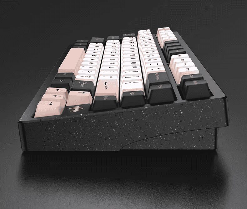 PMO WAVE75 Pro QMK Aluminum Mechanical Keyboard - 75%, 3-mode, FR4, Snow (Kailh), 8000mAh, PVD stainless steel weight 58 15 1