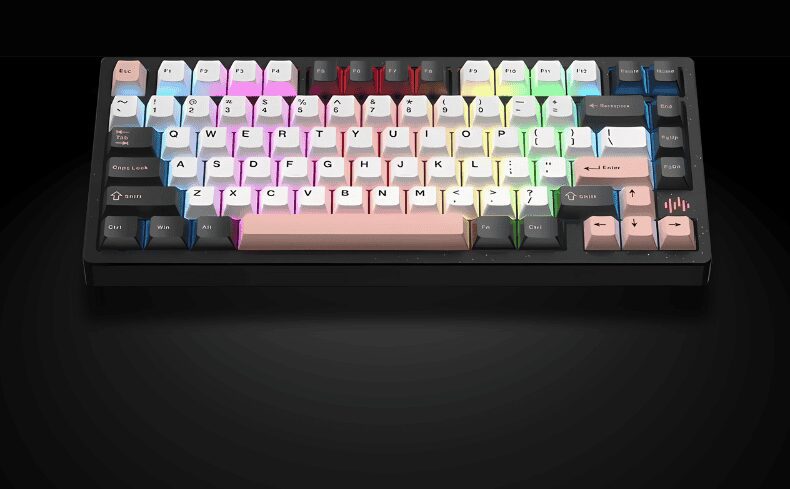 PMO WAVE75 Pro QMK Aluminum Mechanical Keyboard - 75%, 3-mode, FR4, Snow (Kailh), 8000mAh, PVD stainless steel weight 52 19 2