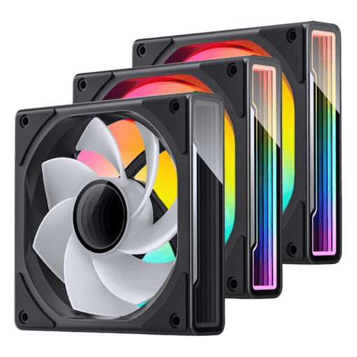 JONSBO ZK-120BR Black Reverse Blade Fan Case - 3in1, 3x120mm 5V/3Pin ARGB Wire-free, PWM
