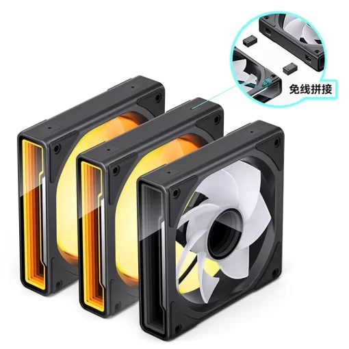 JONSBO ZK-120BR Black Reverse Blade Fan Case - 3in1, 3x120mm 5V/3Pin ARGB Wire-free, PWM