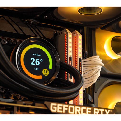 JONSBO TF2-360SC (WN) White AIO Liquid Cooling - 2.1 inches IPS LCD Screen, 360mm radiator