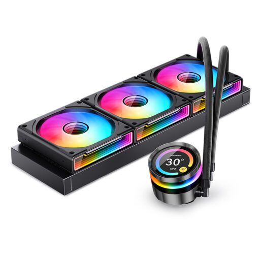 JONSBO TF2-360SC (BI) Black AIO Liquid Cooling - 2.1 inches IPS LCD Screen, 360mm radiator, 3x120mm ARGB Fans