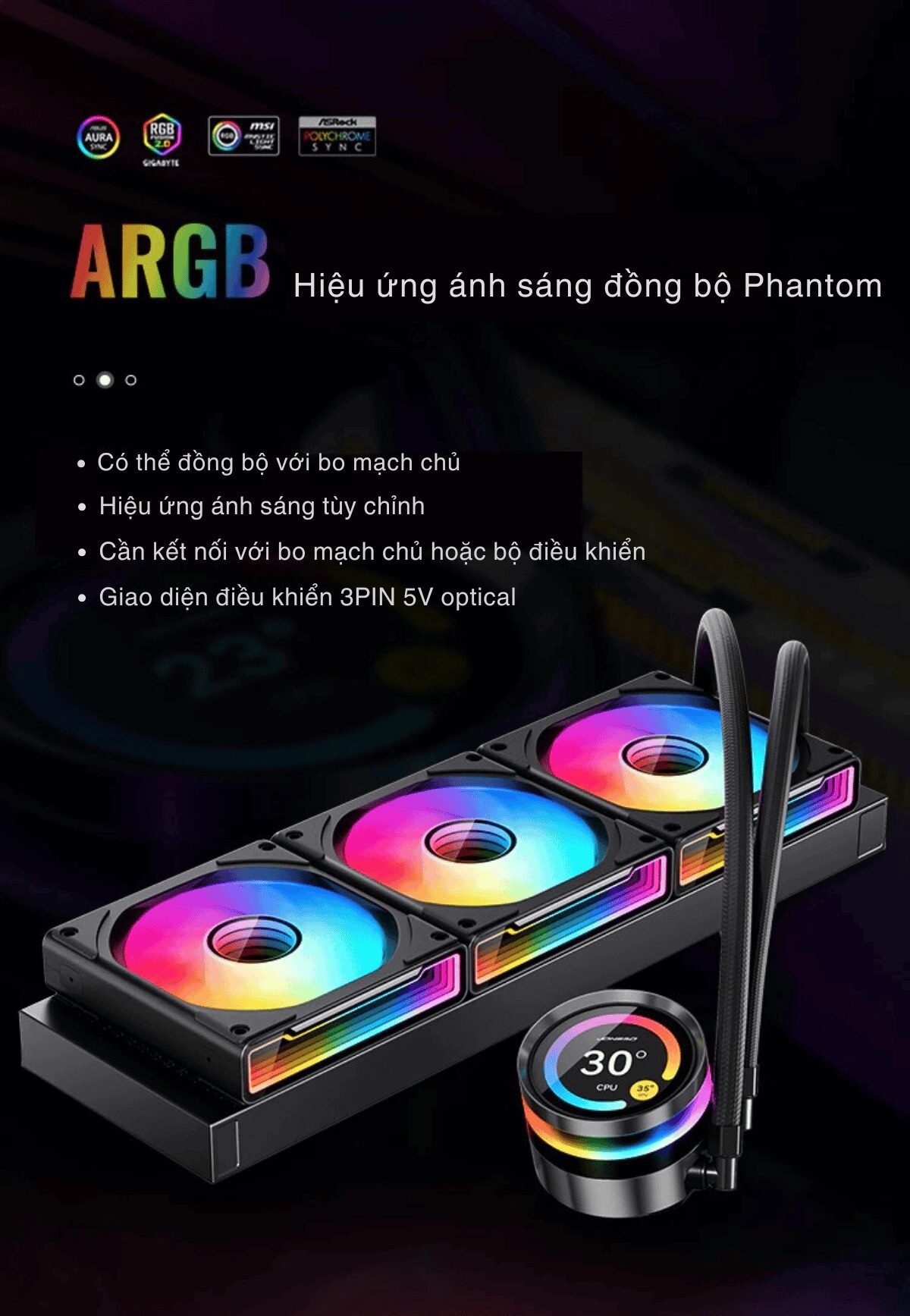 JONSBO TF2-360SC (WI) White AIO Liquid Cooling - 2.1 inches IPS LCD Screen, 360mm radiator, 3x120mm ARGB Fans 39 8 1