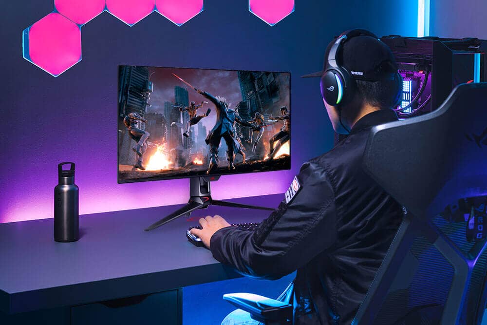 ASUS ROG Swift OLED PG27UCDM Gaming Monitor - 27 inch, 4K UHD (3840 x 2160), QD-OLED panel, 240 Hz, 0.03ms (GTG), G-SYNC Compatible 36 8d1