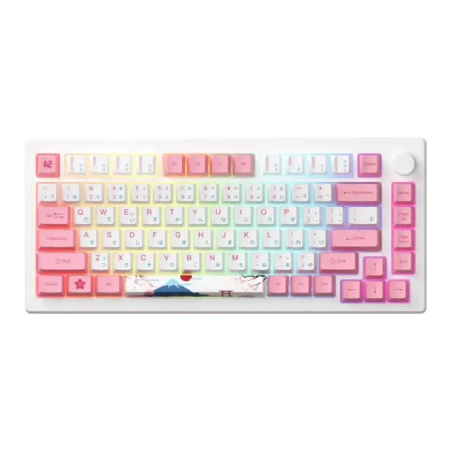 AKKO MOD007B-HE PC Tokyo Sakura Pink Magnetic Switch Keyboard - Hotswap, RGB, USB Type C - Rapid Trigger