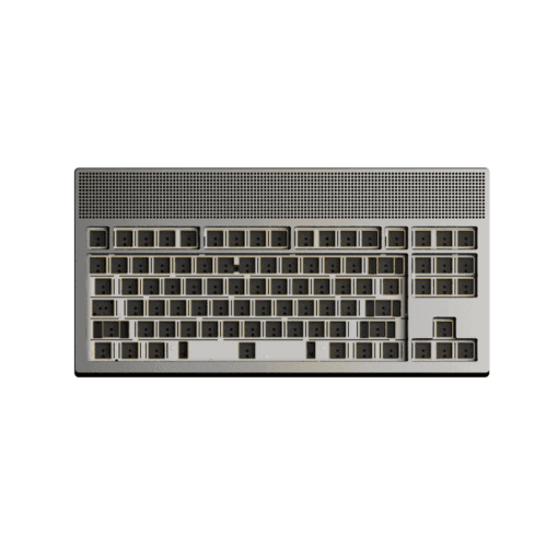 ANGRY MIAO AM Neon 80 Space Silver Base Kit Keyboard - 80%, Leaf Spring Mounting, DIY 389 LEDs