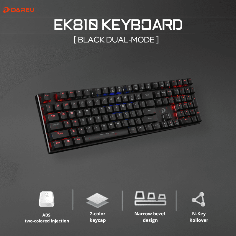 DAREU EK810 Multi-Led Black Gaming Keyboard - Fullsize 108 Keys, USB 2.0 19 EK810 1mb