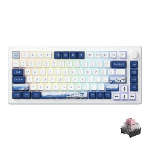 AKKO MOD007B-HE PC Santorini Sakura Pink Magnetic Switch Keyboard - Hotswap, RGB, USB Type C - Rapid Trigger
