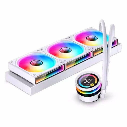JONSBO TF2-360SC (WI) White AIO Liquid Cooling - 2.1 inches IPS LCD Screen, 360mm radiator, 3x120mm ARGB Fans