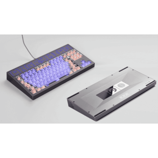 ANGRY MIAO AM Neon 80 Space Silver Base Kit Keyboard - 80%, Leaf Spring Mounting, DIY 389 LEDs