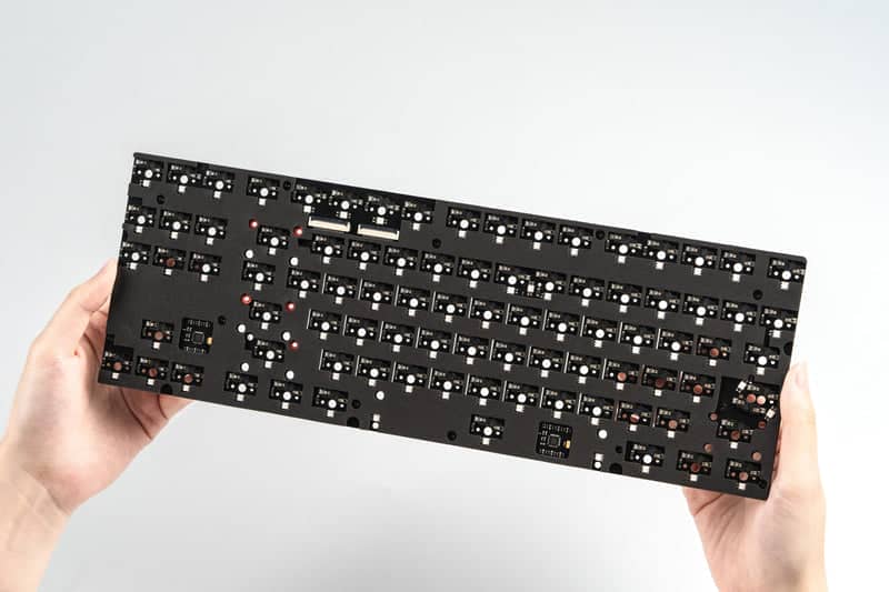 ANGRY MIAO AM Neon 80 Space Silver Base Kit Keyboard - 80%, Leaf Spring Mounting, DIY 389 LEDs 62 neon 80 inside 5