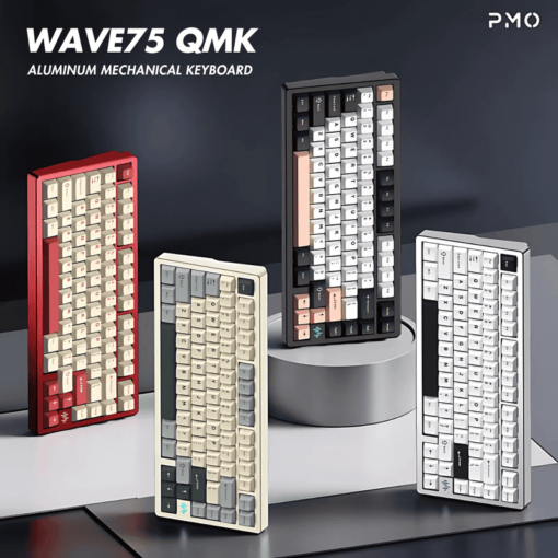 PMO WAVE75 Standard QMK Aluminum Mechanical Keyboard - 75%, 3-mode, PP, Bamboo (HMX), 4000mAh, mirrored weight