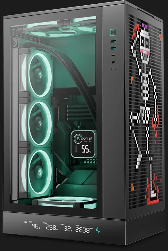 DEEPCOOL CH270 Digital - Black , Vertical M-ATX Case 17 01 01 1