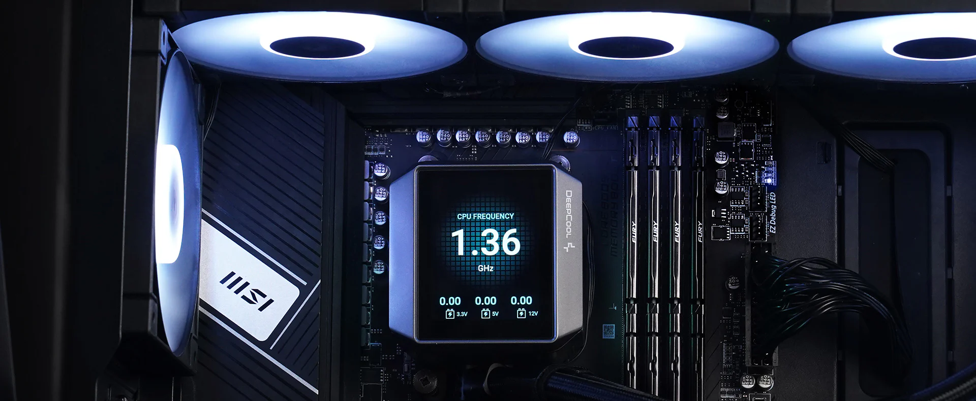 DeepCool MYSTIQUE 360 ARGB AIO Liquid CPU Cooler - Black, 360mm Radiator, 5th Gen Pump 3400RPM AIO 2.8" 640x480 TFT LCD Screen, Anti-Leak Tech, FD12 ARGB Fans 22 08 01