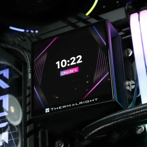 THERMALRIGHT Hyper Vision 360 ARGB Black AIO Liquid CPU Cooler - Black, IPS LCD Screen (480x480 Res), 360mm Radiator, ARGB