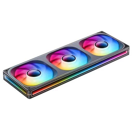 JONSBO ZB-360B Black Fan Case - 3in1, 2x120mm 3Pin ARGB Fans, PWM, 4-Sides Infinity Mirror