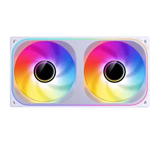 JONSBO ZB-240WR White Reverse Blade Fan Case - 2in1, 2x120mm 3Pin ARGB Fans, PWM, 4-Sides Infinity Mirror