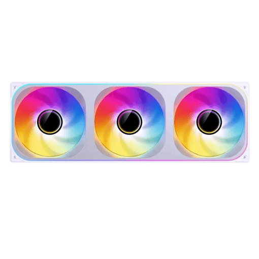 JONSBO ZB-360W White Fan Case - 3in1, 2x120mm 3Pin ARGB Fans, PWM, 4-Sides Infinity Mirror