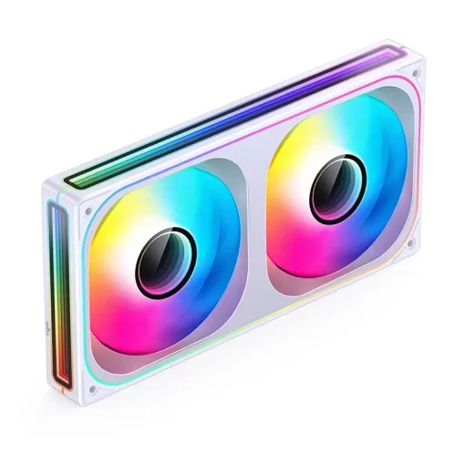 JONSBO ZB-240WR White Reverse Blade Fan Case - 2in1, 2x120mm 3Pin ARGB Fans, PWM, 4-Sides Infinity Mirror