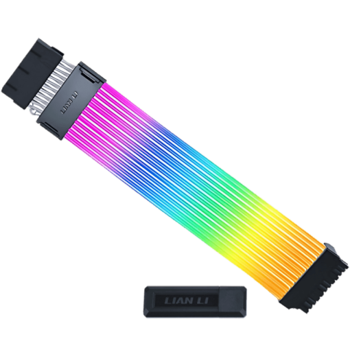 Lian Li Strimer Wireless 24P Controller Included (PW24-1W-T) Addressable RGB Power Extension Cable - 260mm, 12 x light guide