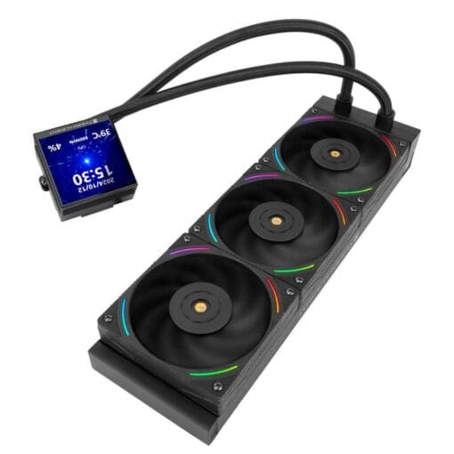 THERMALRIGHT Hyper Vision 360 ARGB Black AIO Liquid CPU Cooler - Black, IPS LCD Screen (480x480 Res), 360mm Radiator, ARGB