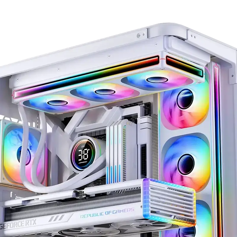 JONSBO ZB-240B Black Fan Case - 2in1, 2x120mm 3Pin ARGB Fans, PWM, 4-Sides Infinity Mirror 55 9 1