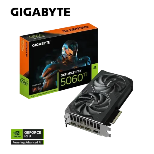 GIGABYTE GeForce RTX 5060Ti WINDFORCE OC 16G (GV-N506TWF2OC-16GD) Graphics Card