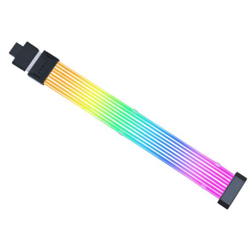 Lian Li Strimer Wireless 16-8 (PW16-81W) Addressable RGB Power Extension Cable - 340mm, 8 x light guide