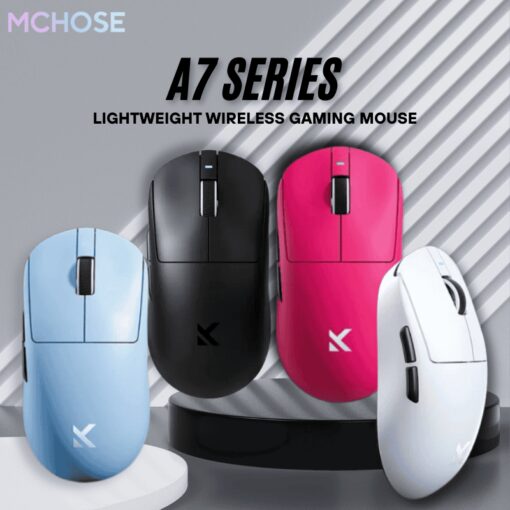 MCHOSE A7 Ultra Wireless Tri-mode Gaming Mouse - 59g, PAW3950, Wired 8K + NANO Wireless 8K, 42000 DPI, 750 IPS