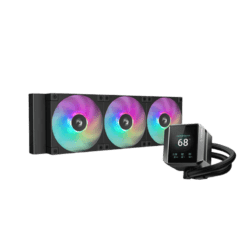 DeepCool MYSTIQUE 360 ARGB AIO Liquid CPU Cooler - Black, 360mm Radiator, 5th Gen Pump 3400RPM AIO 2.8" 640x480 TFT LCD Screen, Anti-Leak Tech, FD12 ARGB Fans
