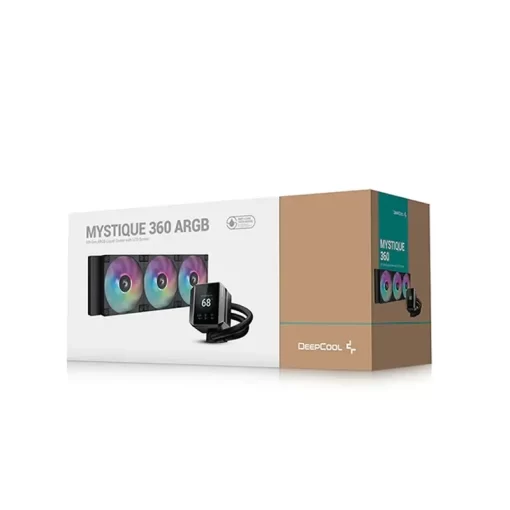 DeepCool MYSTIQUE 360 ARGB AIO Liquid CPU Cooler - Black, 360mm Radiator, 5th Gen Pump 3400RPM AIO 2.8" 640x480 TFT LCD Screen, Anti-Leak Tech, FD12 ARGB Fans